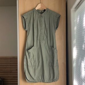 J. Crew soft Henley dress olive military green 2